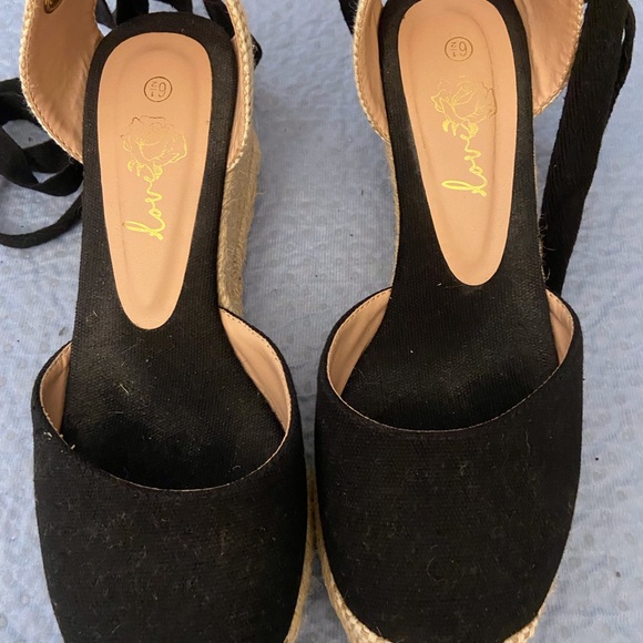 Love J Black Espadrille Sandals - Picture 1 of 6
